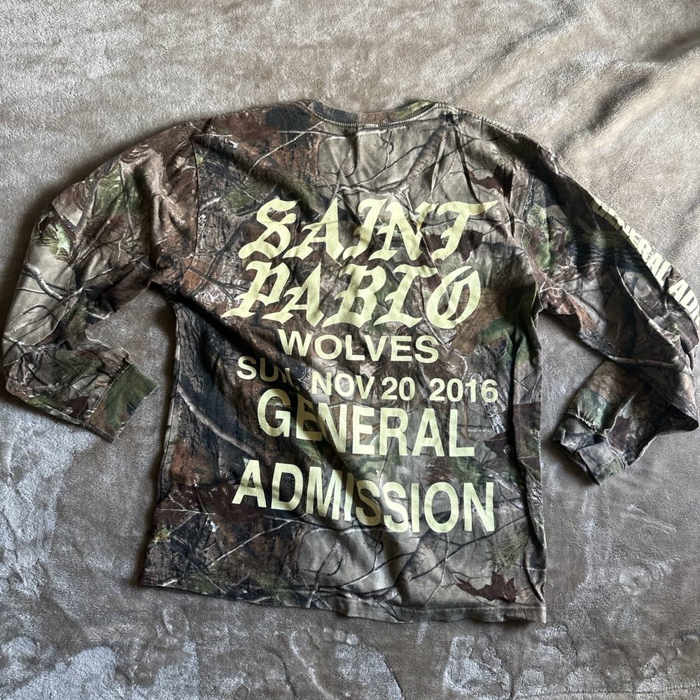 SOLD Saint Pablo camo long sleeve tour tee